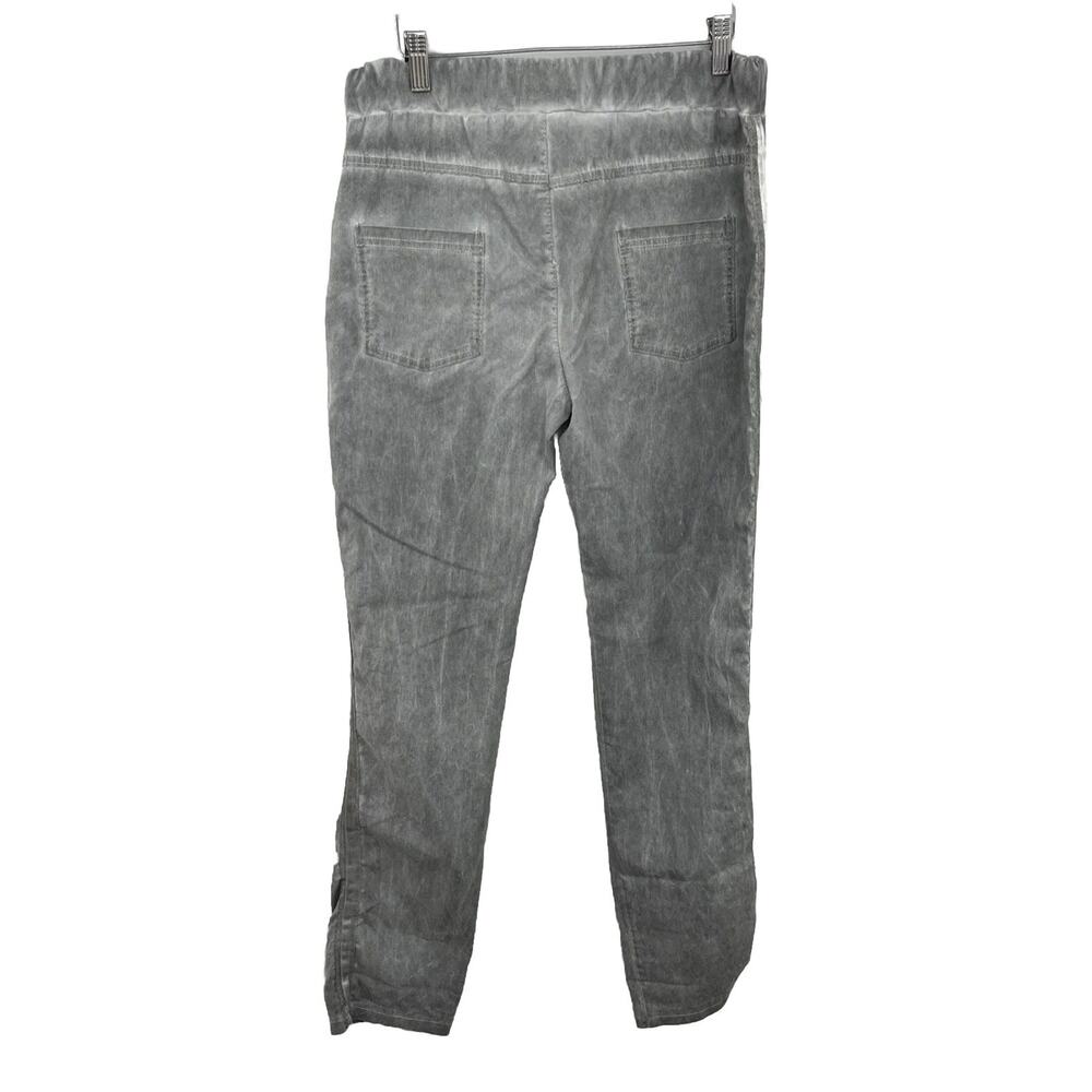 Made in Italy Gray Crinkle Pant Viscosa Blend with Stripe Side Size 2 - Picture 2 of 9
